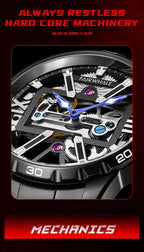 Top Branded Luxury Men Mechanical Wrist Watch Chronograph Rubber Strap 316L Stainless Steel Waterproof Automatic Watches-2