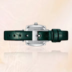 Newest Diamond Rhinestone Fashion Women Leather Watch Square Leather Bracelet Watch White Black Green  Women Quartz Watches-3