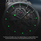 Mark Fairwhale Luxury Skeleton Design Wrist Watch Stainless Steel Strap Waterproof Business Automatic Mens Mechanical Watches-3