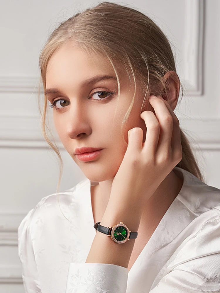 2023 Fashion Leather Woman Wrist Watch Band Quartz Wristwatch Luxury Ladies Quartz Watches-3