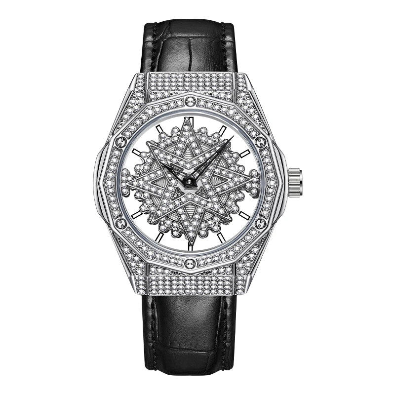 Mark Fairwhale Five Stars Watch Women's Wine Barrel Light Luxury Full Star Valentine's Day Women's Watch-7