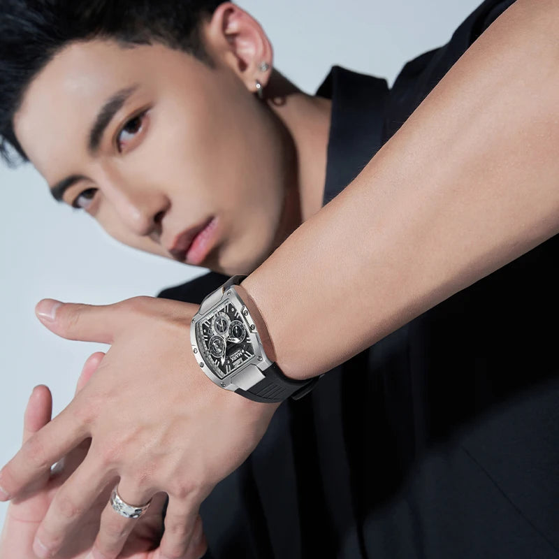 Top Brand Watch Men Luxury Multifunctional Luminous Waterproof Sports Chronograph Quartz Watches-3