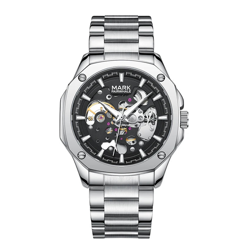 Mark Fairwhale Men's Watches Fashion Trend Automatic Mechanical  Movement Wristwatch  Luminous Watches for Men-7