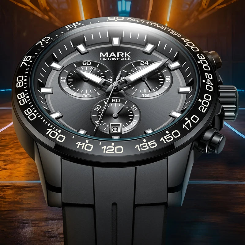 Mark Fairwhale Brand Fashion Alloy Case Night Light Quartz Wristwatches Waterproof Business Sports Watch for Men-1