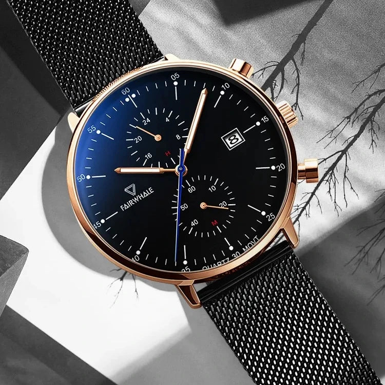 Mark Fairwhale Men's Quartz Watches Wholesale Luxury Waterproo Date Luminous Watch Sports Wristwatch-0
