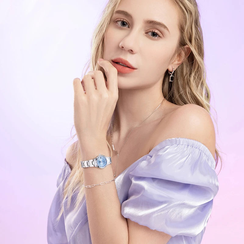 Mark Fairwhale New Cross Border Light Luxury Exquisite Women's Watch Stylish Waterproof Stainless Steel Strap Quartz Watch-3