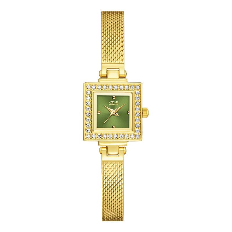 Mark Fairwhale Cross Border New Arrival Fashion Gold Mesh Strap Womens Watch Light Luxury Retro Milanese Steel Band Quartz Watch-6