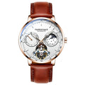 Black Luxury Mechanical Movement Automatic Fashion Leather Strap Men Tourbillon Wrist Watch-6