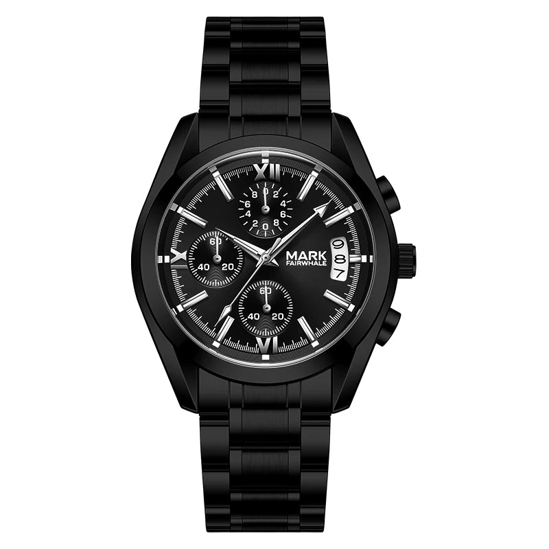 Mark Fairwhale High Quality Luxury Designer Sports Stainless Band Minimalist Casual Chronography Waterproof Men Quartz Watches-8