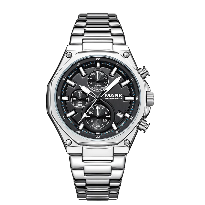 Mark Fairwhale New Cross Border Stylish Trendy Mens Watch Multi Function Chronograph Luminous Water Resistant Quartz Watch-6