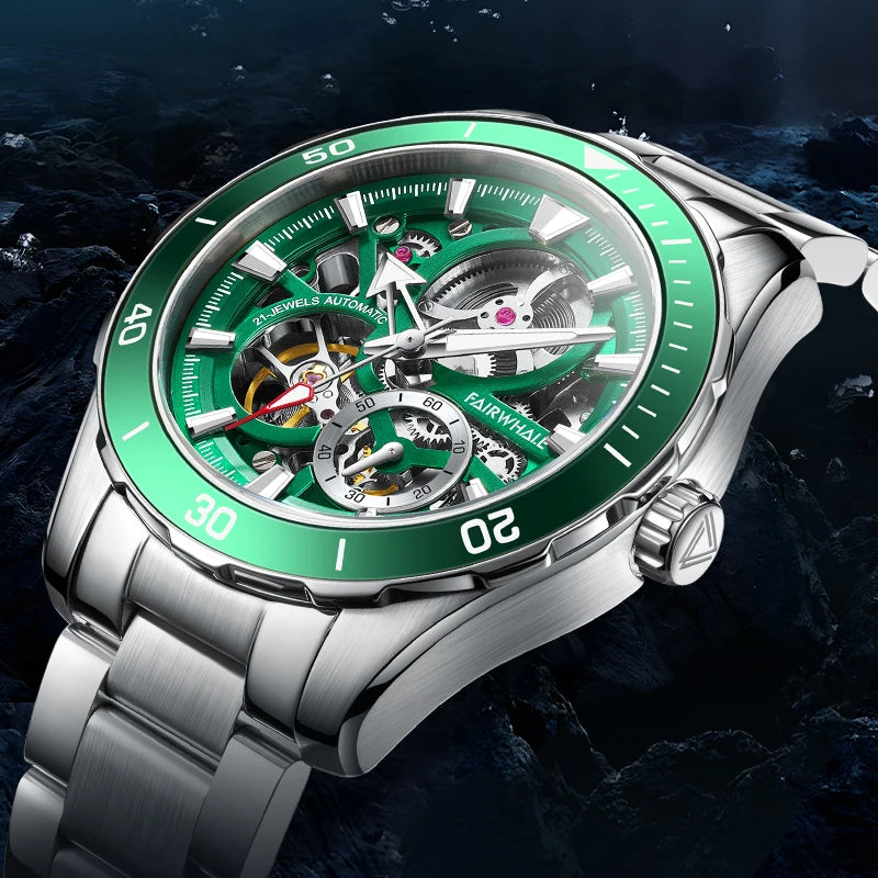 Mark Fairwhale Luxury Import Automatic Movement Stainless Steel Luminous Custom Logo Diver Wrist Mechanical Watches for Men-0