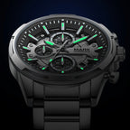 Mark Fairwhale Men Quartz Chronograph Watch Luminous Hands Date 30M Water Resistant Stainless Steel Bracelet Business Wristwatch-2