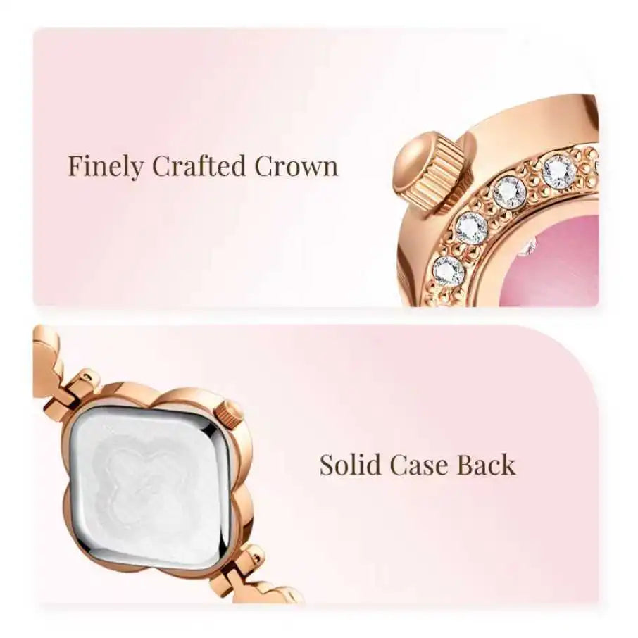 Mark Fairwhale New Arrival Four Leaf Clover Themed Design Womens Watch Fashionable Trendy Metal Strap Quartz Watch  Wholesale-2