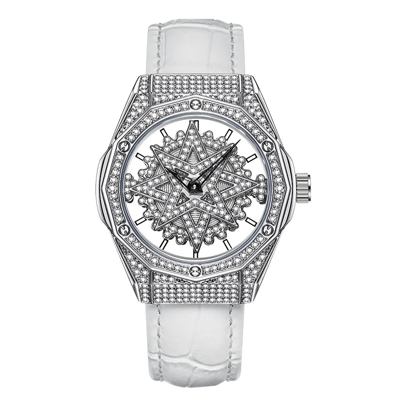 Mark Fairwhale Five Stars Watch Women's Wine Barrel Light Luxury Full Star Valentine's Day Women's Watch-6