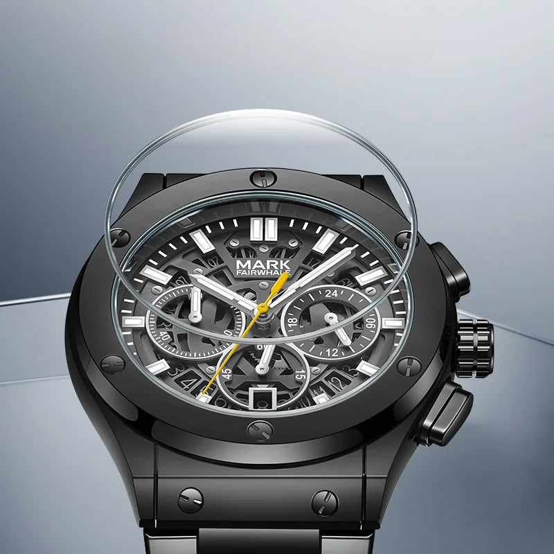 Mark Fairwhale Hot Selling Luxury Men's Quartz Wrist Watch Six-Pin Chronograph Watch Night Light Pointer Fashion Quartz Watch-2