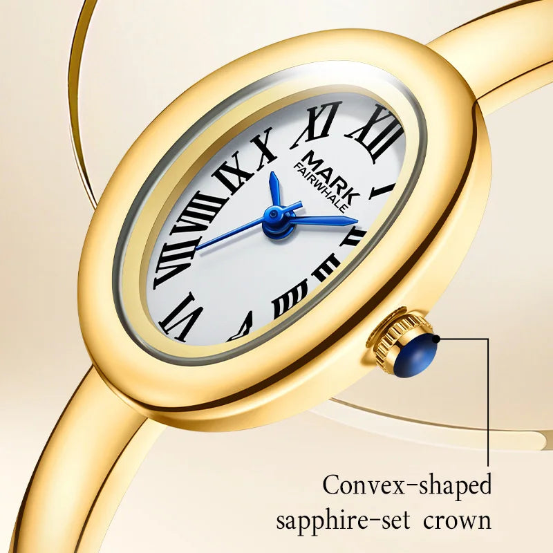 Mark Fairwhale Luxury Watches Ins Gold Metal Chain Trendy Women's Bracelet Watch Exquisite Lady Quartz Watch for Women Gift-1