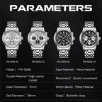 Mark Fairwhale New Arrival Business Casual Style Men's Multifunctional Three Eye Chronograph Quartz Watch Factory Wholesale-5