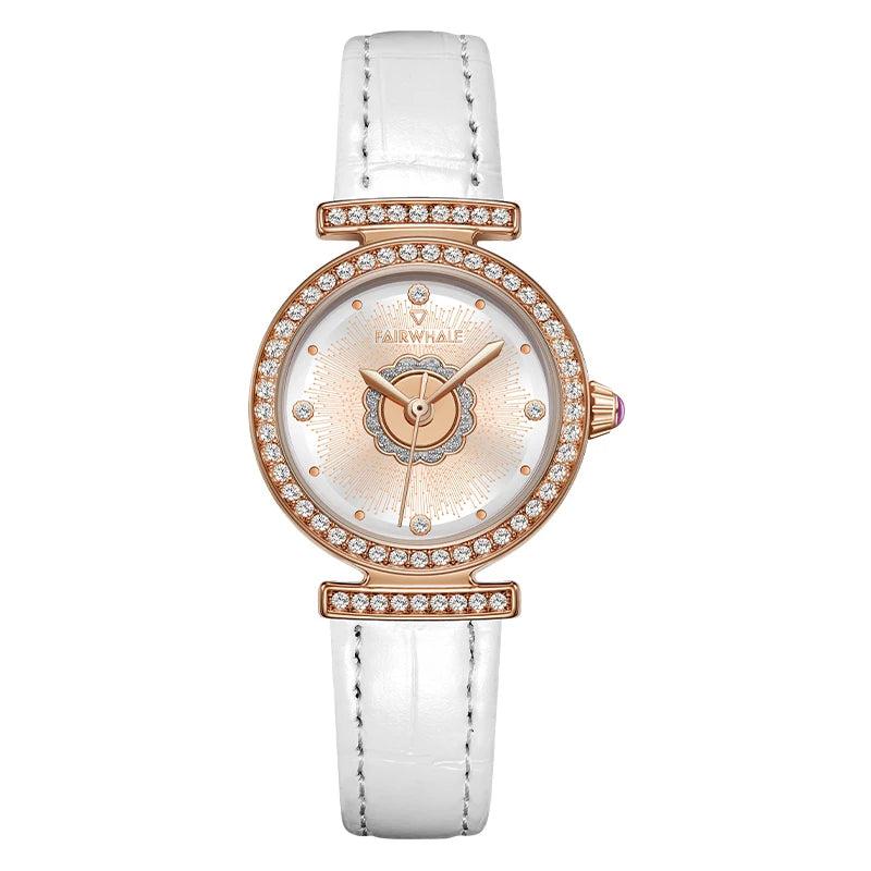2023 New Women's Watch Fashion Luxury Ladies 3ATM Waterproof Clock Genuine Leather Quartz Lady Watches-5