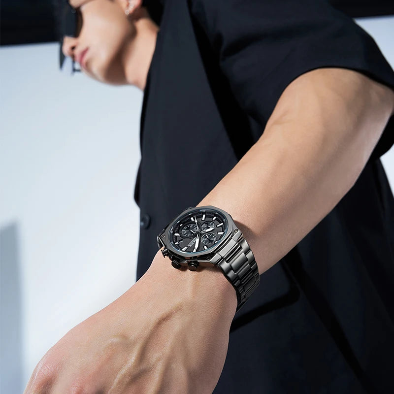 Mark Fairwhale New Cross Border Stylish Trendy Mens Watch Multi Function Chronograph Luminous Water Resistant Quartz Watch-2