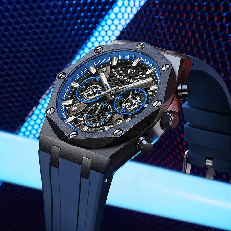 Fairwhale Fashion Men Wrist Watch New Arrival Three Eyes Chronograph Quartz Watches-0