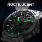 Mark Fairwhale Automatic Mechanical Skeleton Watch Luminous Water Resistant Metal Mens Casual Commute Watch-4